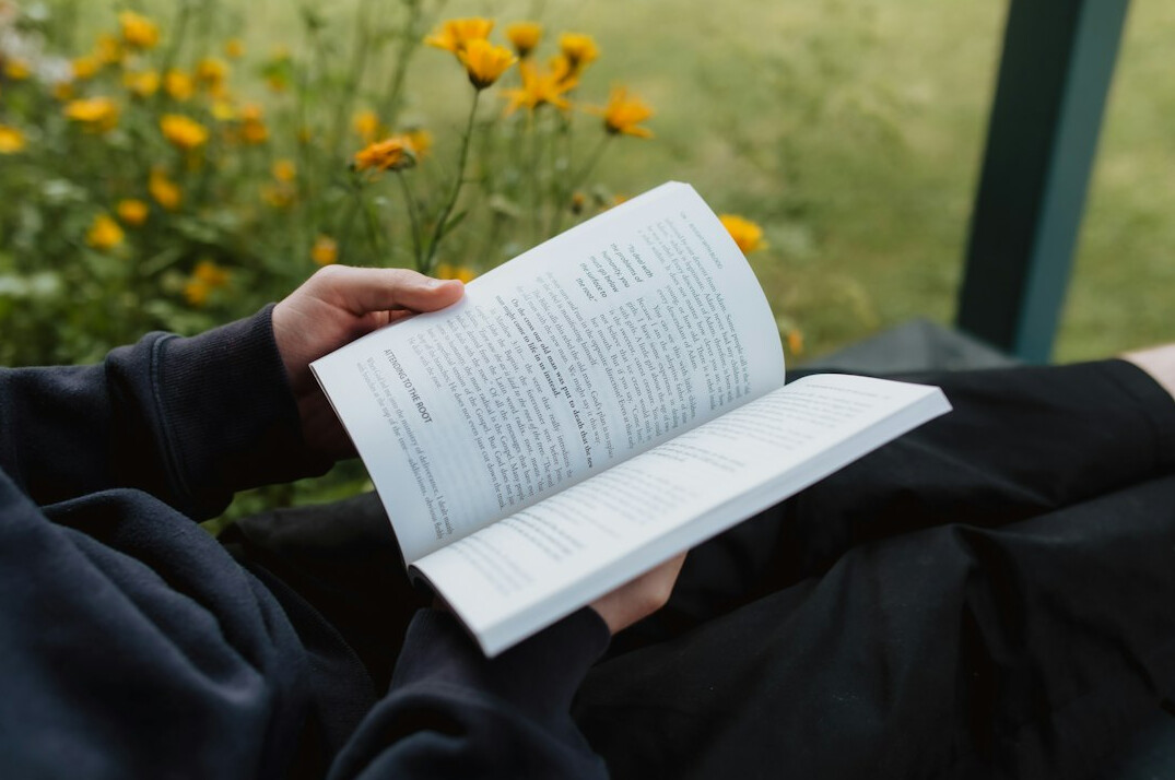 person reading health book
